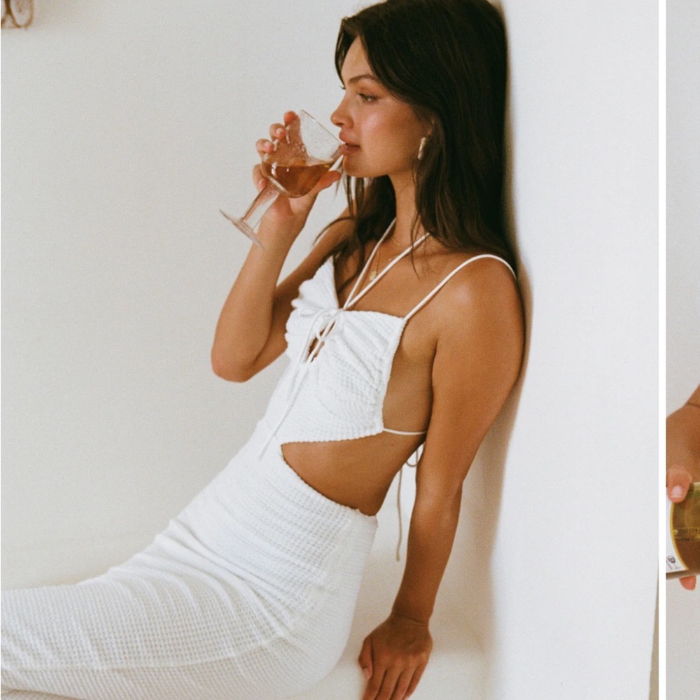 Sabo Skirt Fernanda Midi Dress - White